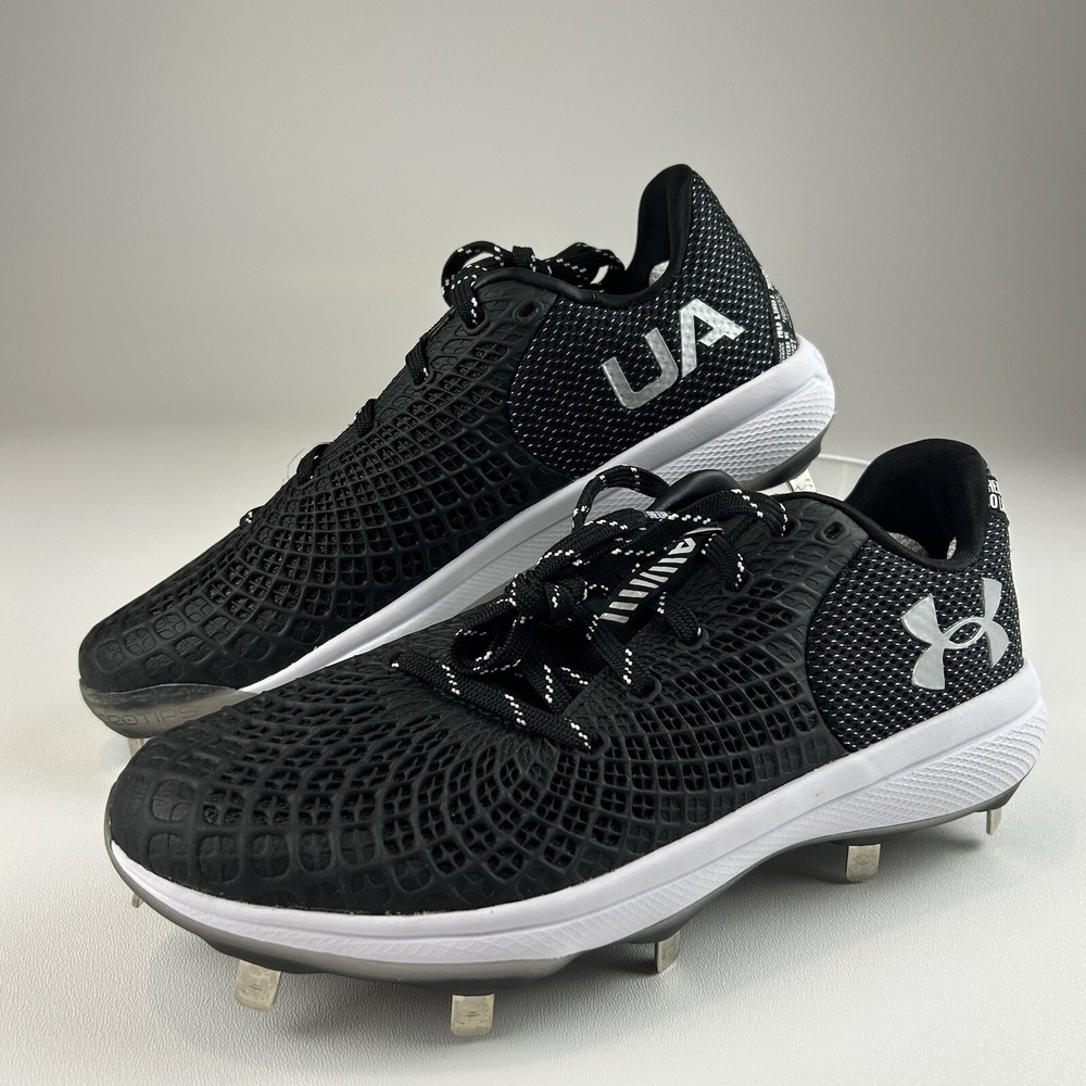 Under Armour UA Glyde ST Women Softball Cleats Black White Metal‎ Spikes Low Top